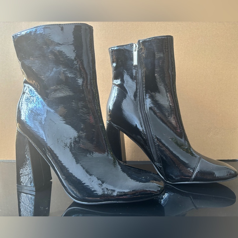 Cape Robbin Patent Square Toe Bootie